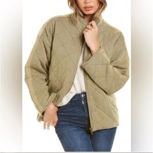 BAGATELLE Collection French Terry Quilted Jacket Sage Green Full Zip Women’s XS